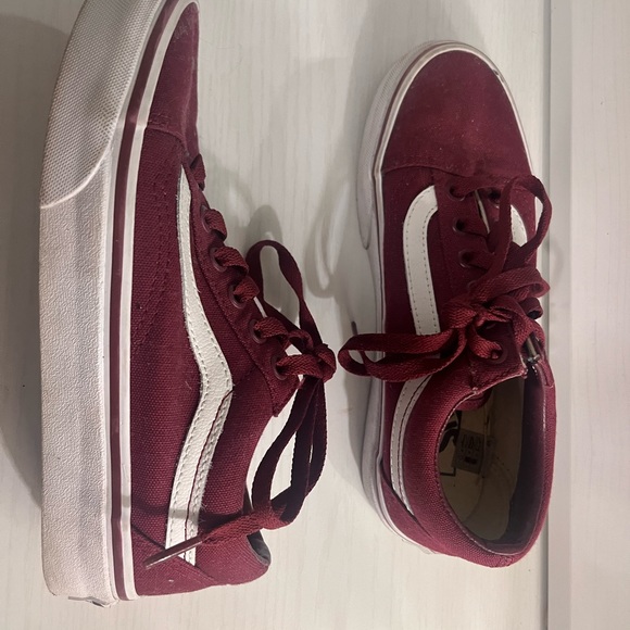 Maroon low rise old skool canvas vans size 5.5 - Picture 3 of 6